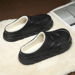 sabot à fourrure noir profond