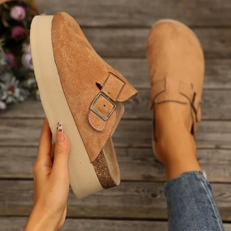 sabot femme suède marron caramel
