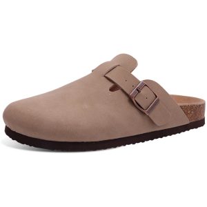 sabot en cuir Suède brun
