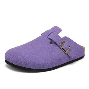 Sabot en cuir Suède violet