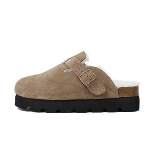 sabot cuir Suède brun acajou