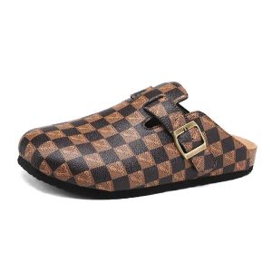 sabot cuir suède boston fermé marron