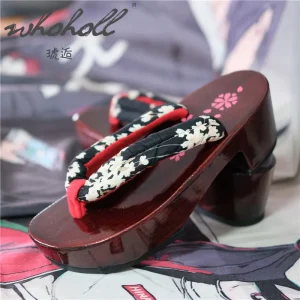 Sabot Femme Bois Talon Fleurs