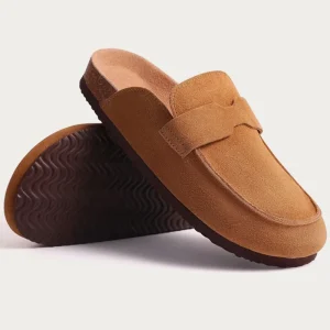 sabot daim suède chausson marron