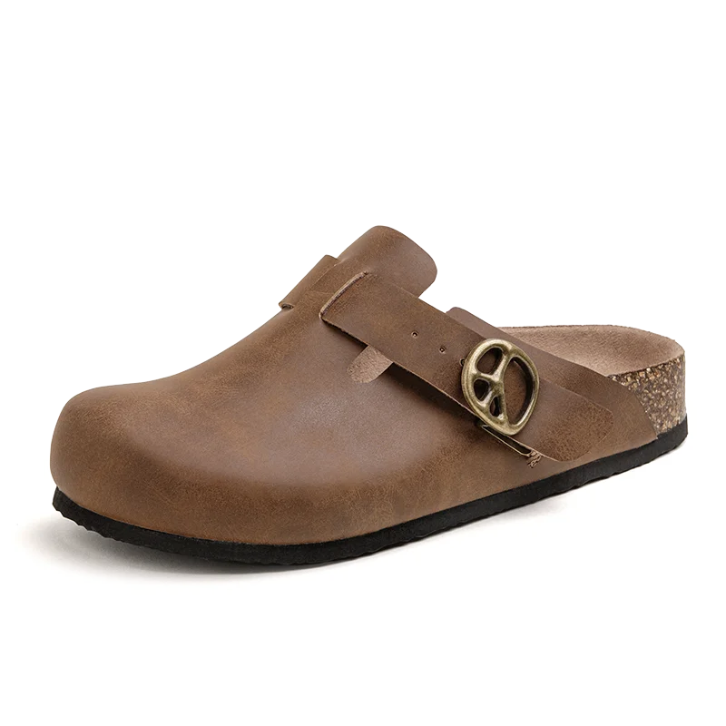sabot homme daim de vache marron